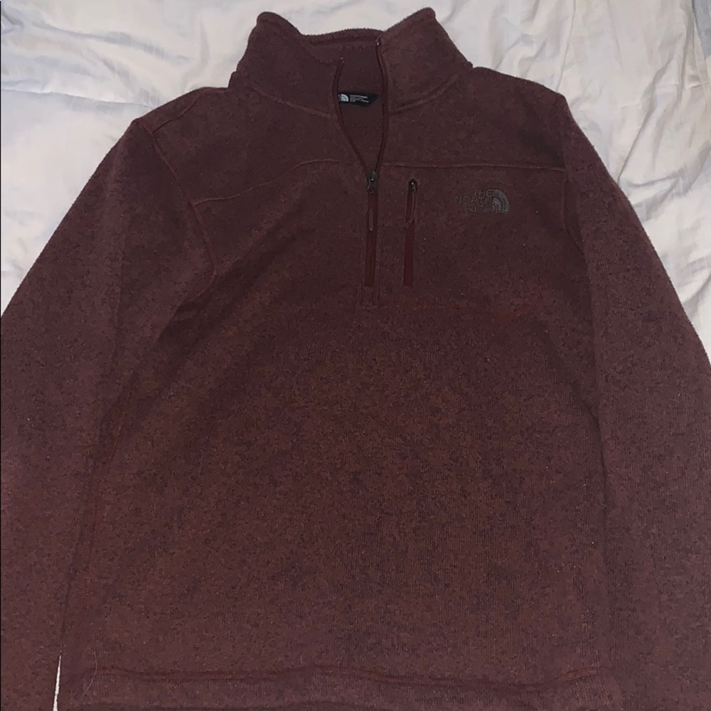 North Face 1/4 Zip Fleece Maroon, Men’s S